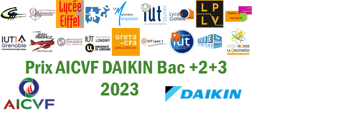 Prix AICVF DAIKIN Bac +2+3 2023 : Rendez-vous le 13 janvier !